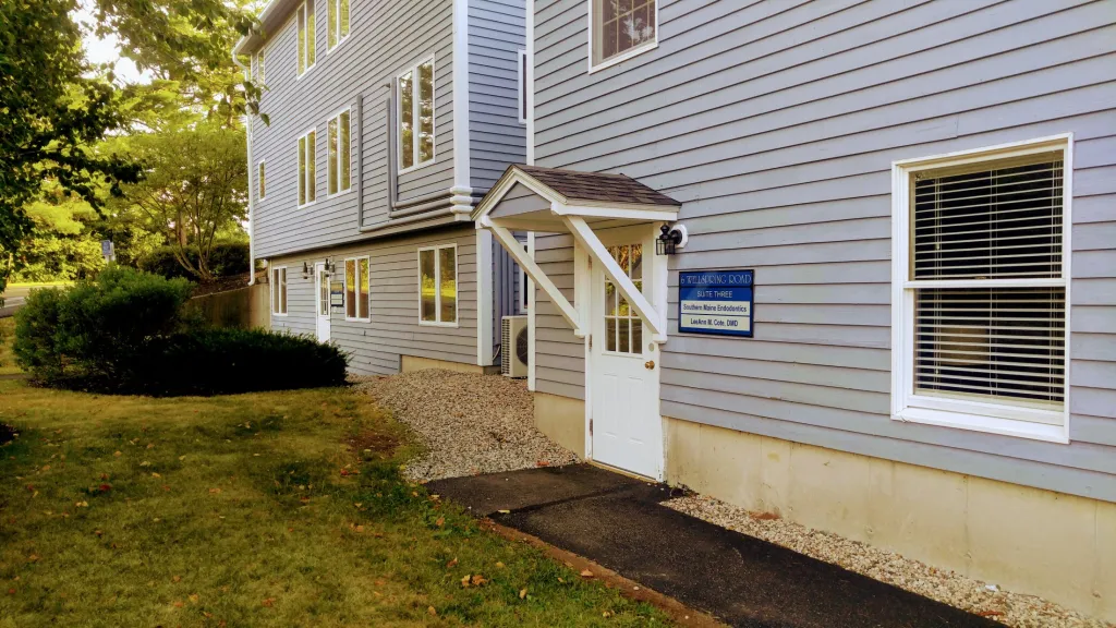 The exterior of the Biddeford office building